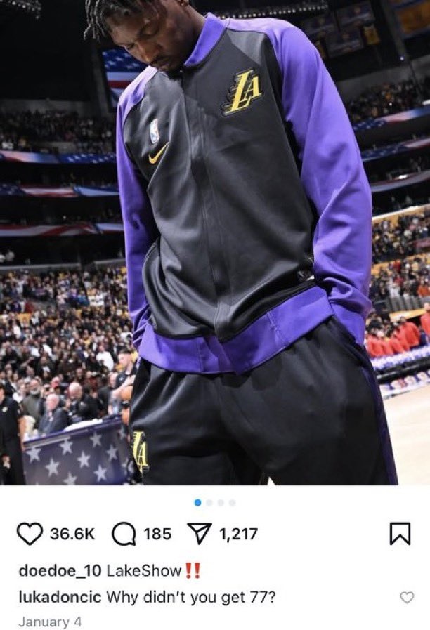 东契奇4周前问DFS为啥不穿77号 后者昨日回复:那是留着给你穿的